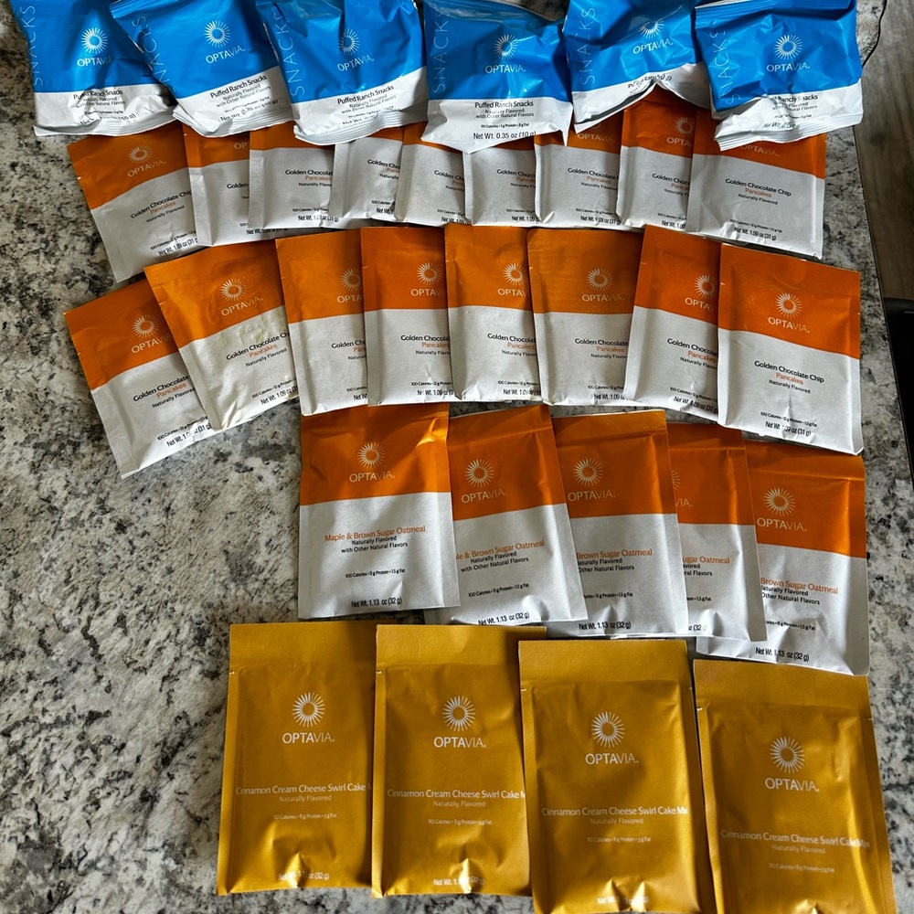 Lot of 26 Optavia Fuelings/ Pancakes/ Oatmeal/ Cake
